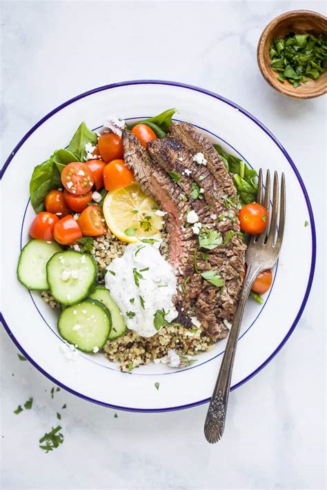 easy-mediterranean-steak-quinoa-bowl-joyful image