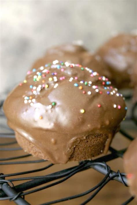 glazed-chocolate-donut-muffins-crunchy-creamy-sweet image