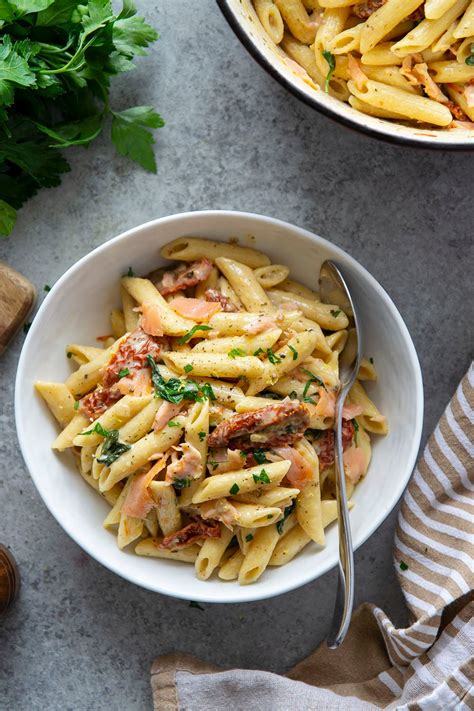 sun-dried-tomato-smoked-salmon-pasta-whole-and-heavenly image