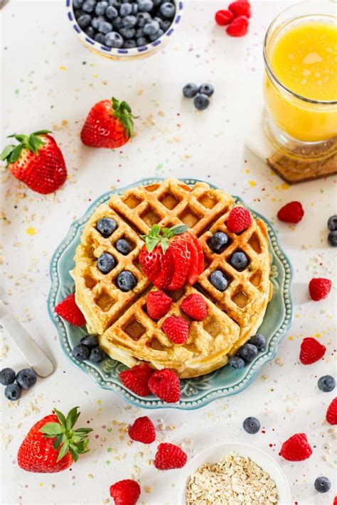 easy-healthy-oatmeal-flour-oatmeal-waffles-savor image