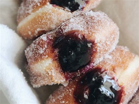 blueberry-filled-doughnuts-honest-cooking image