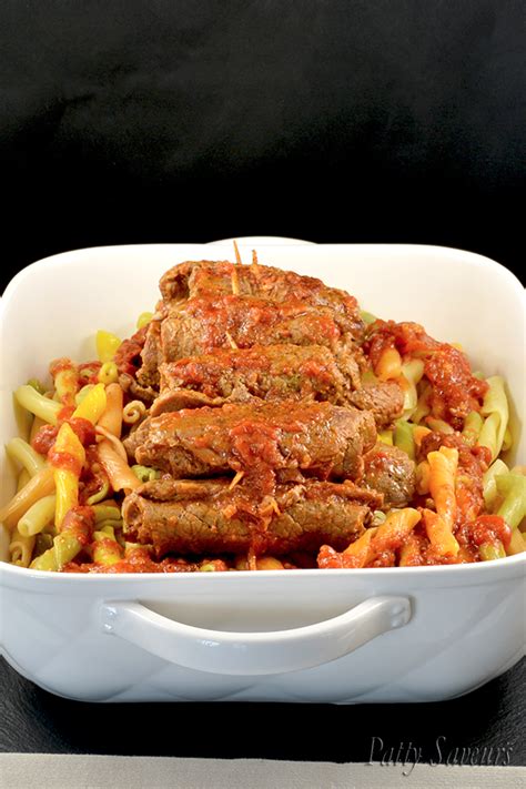 beef-bacon-roll-ups-marinara-sauce-patty-saveurs image