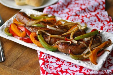 sunday-dinner-grilled-sausage-with-marinated-peppers image