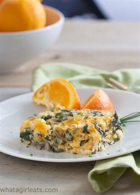 cheesy-mushroom-spinach-egg-casserole-what-a-girl-eats image