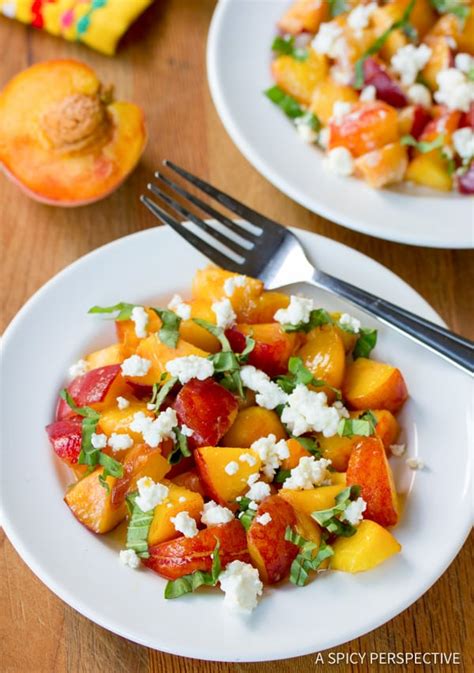 fresh-peach-salad-recipe-with-basil-a-spicy-perspective image