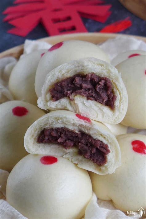 red-bean-buns-dou-sha-bao-豆沙包-red-house-spice image