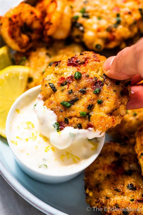 tender-shrimp-cakes-with-lemon-aioli-the-endless-meal image
