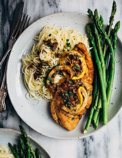 chicken-piccata-with-angel-hair-pasta-and-asparagus image