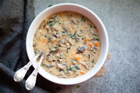 instant-pot-mushroom-wild-rice-soup-piping-pot-curry image