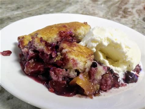 fruit-cobbler-canned-peaches-and-frozen-berries image