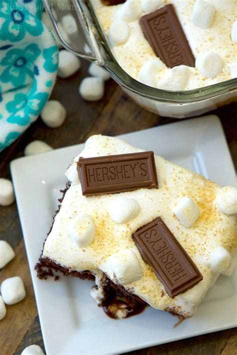 best-chocolate-smores-poke-cake-recipe-easy-delish image