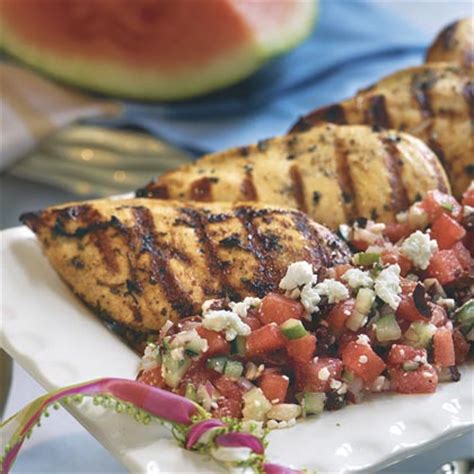 herb-grilled-chicken-with-watermelon-feta-salad image