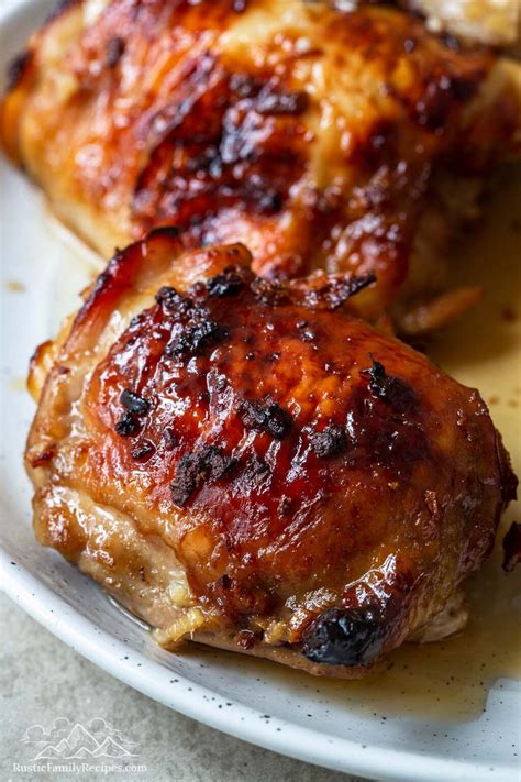 easy-maple-soy-baked-chicken-thighs-rustic-family image