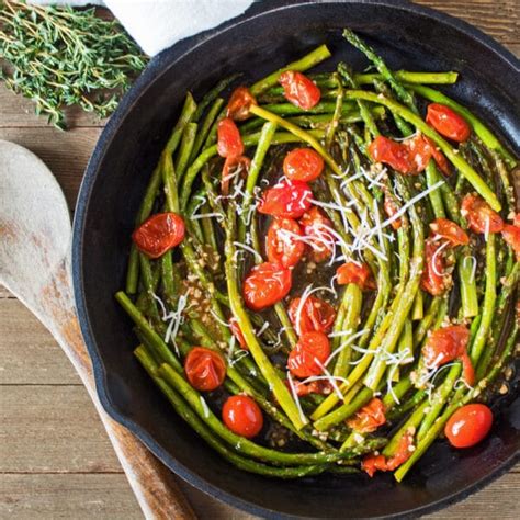 sauteed-asparagus-and-cherry-tomatoes-easy-vegetable image
