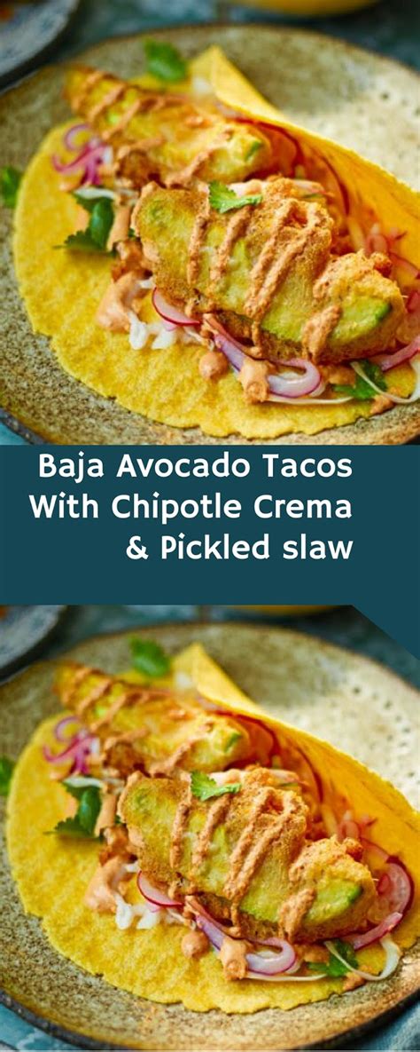baja-avocado-tacos-with-chipotle-crema-pickled-slaw image