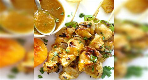 peach-and-pineapple-glazed-chicken-skewers image