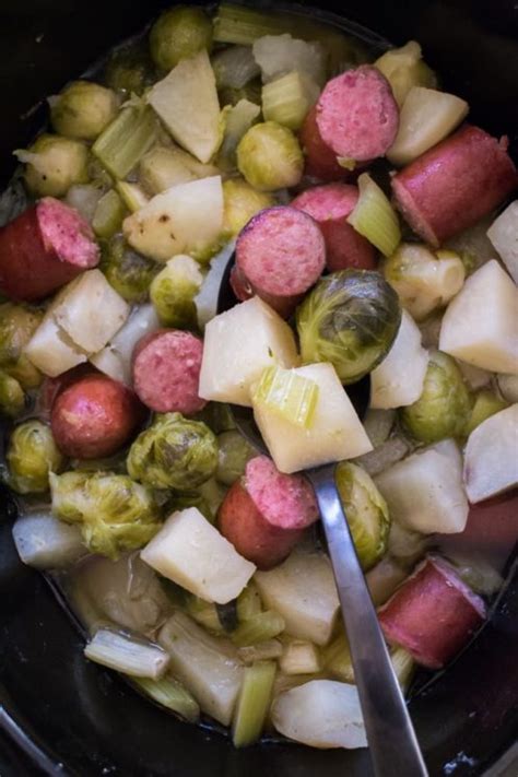 slow-cooker-kielbasa-brussels-sprouts-and-potatoes image