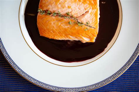 salmon-with-a-red-wine-sauce-for-valentines-day image