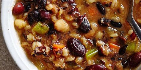 three-bean-barley-soup-recipe-eatingwell image