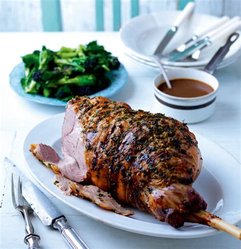 garlic-and-herb-butter-roast-lamb-with-cider-gravy image