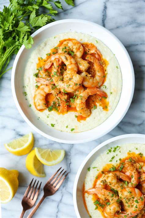 garlic-butter-shrimp-and-grits-damn-delicious image
