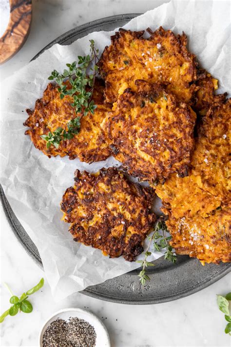 butternut-squash-fritters-with-leeks-and-fresh-thyme image