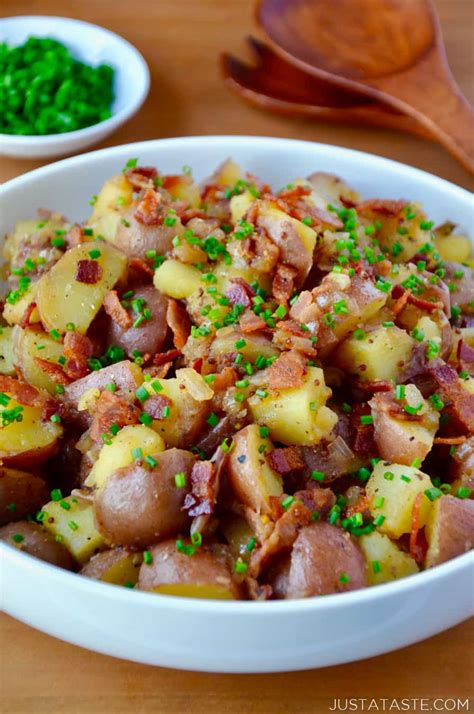 potato-salad-with-warm-bacon-dressing-just-a-taste image