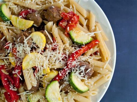 penne-with-sausage-and-roasted-red-peppers image