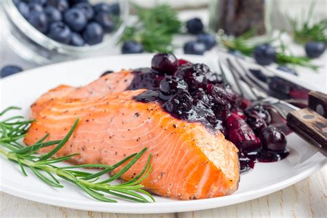 alaska-salmon-with-wild-blueberry-agrodolce-edible image
