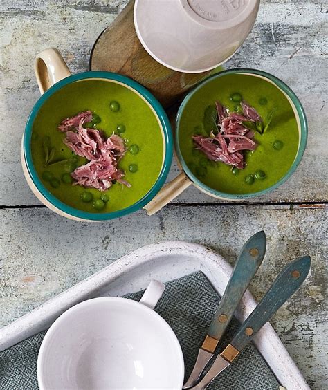 ham-and-green-pea-soup-recipe-delicious-magazine image