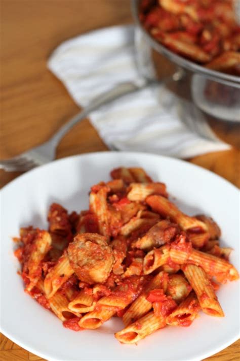 spicy-italian-sausage-penne-nina-kneads-to-bake image