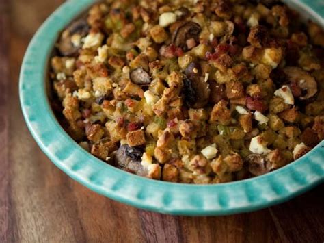 pancetta-leek-and-mushroom-stuffing-with-goat-cheese image