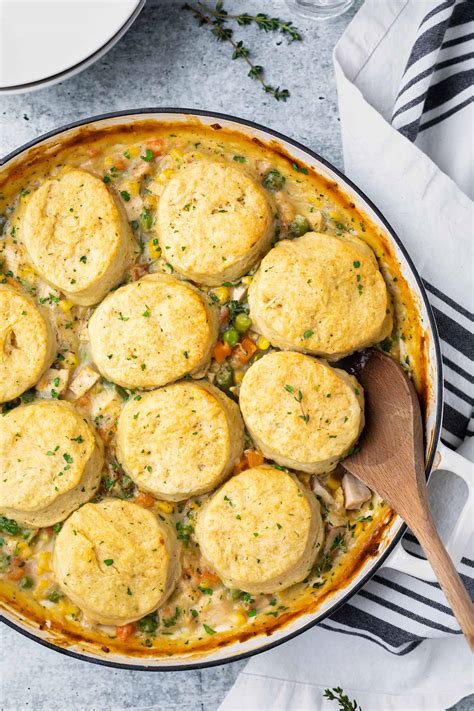 easy-chicken-pot-pie-with-biscuits-dairy-free-simply image