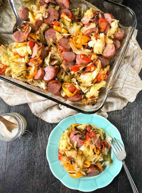 kielbasa-cabbage-casserole-with-peppers-quick image