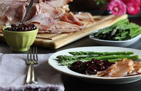 ham-with-cherry-chutney-the-daily-meal image