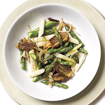 morel-mushroom-and-asparagus-saut-recipe-myrecipes image