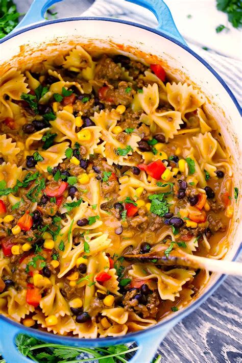one-pot-cheesy-taco-pasta-with-ground-beef-bowl-of image