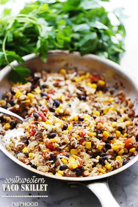 southwestern-taco-skillet-recipe-diethood image