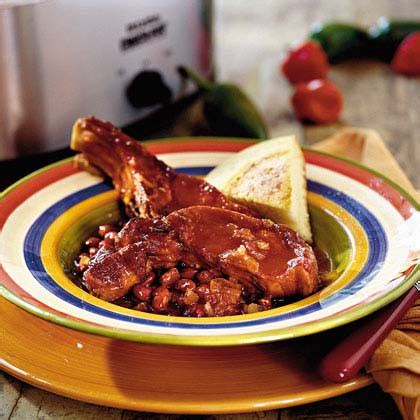 spicy-sweet-ribs-and-beans-recipe-myrecipes image