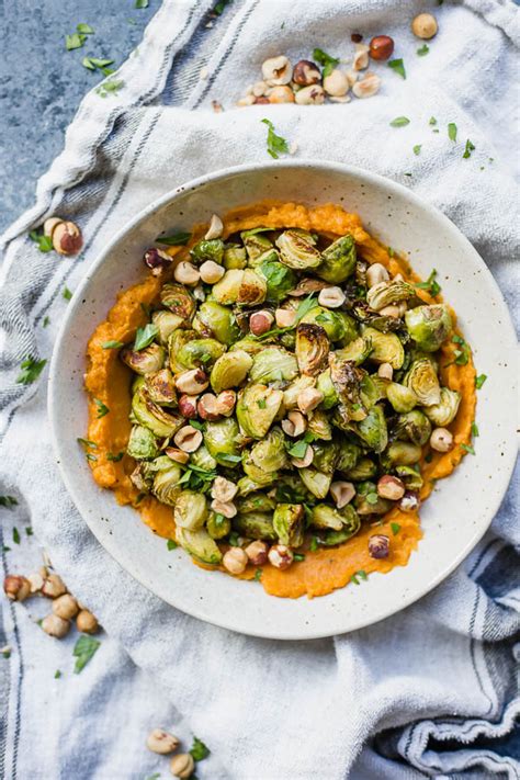 roasted-brussels-sprouts-with-sweet-potato-mash-and image