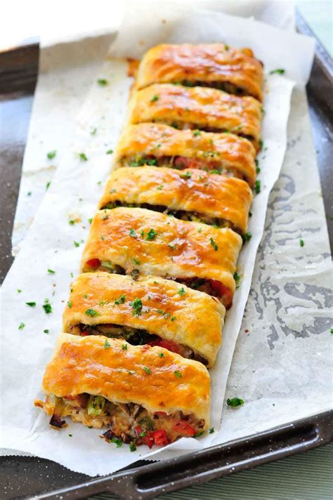 puff-pastry-strudel-with-vegetables-and-cheese image
