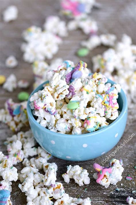 springtime-chocolate-covered-popcorn-cooking image