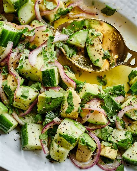 tangy-cucumber-avocado-salad-recipe-the-kitchn image