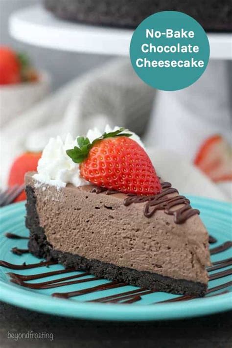 easy-no-bake-chocolate-cheesecake-recipe-beyond image