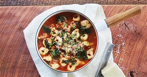 tortellini-soup-with-italian-sausage-purewow image