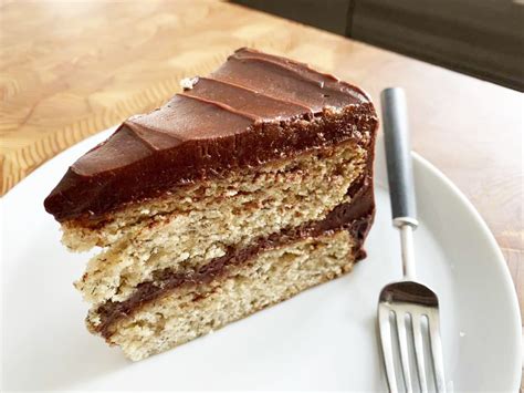 banana-cake-with-chocolate-frosting-recipe-myrecipes image