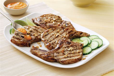 grilled-pork-chops-with-sate-sauce-safeway image