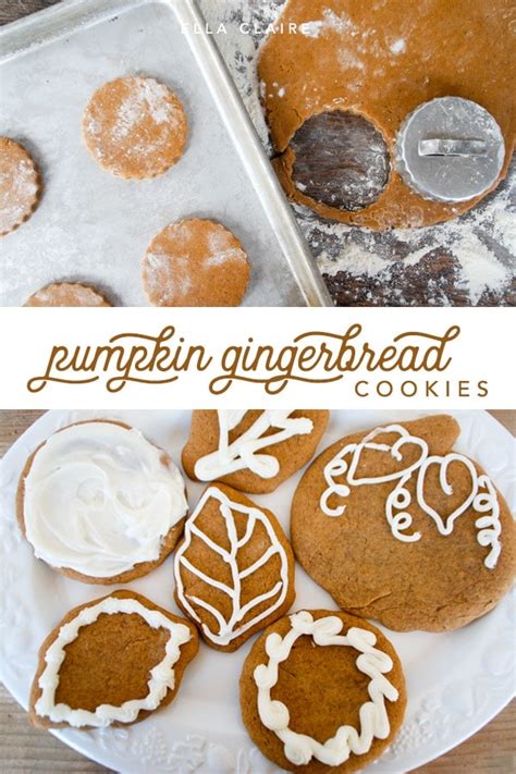 spiced-pumpkin-gingerbread-cookies-ella-claire-co image