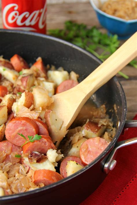 sausage-potato-sauerkraut-skillet-bitz-giggles image