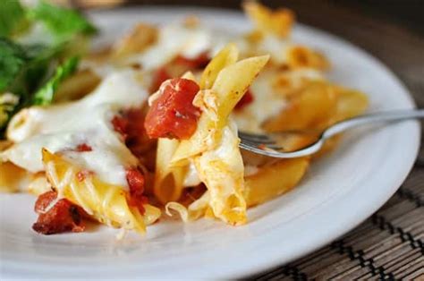 pasta-al-forno-baked-pasta-with-tomatoes-and-mozzarella image